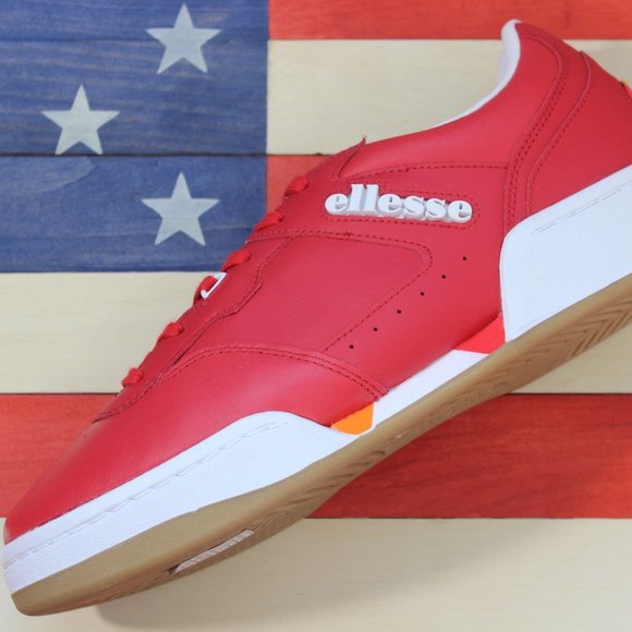 Ellesse Piacentino 2.0 Leather AM Tennis Shoes Red - Picture 2 of 8